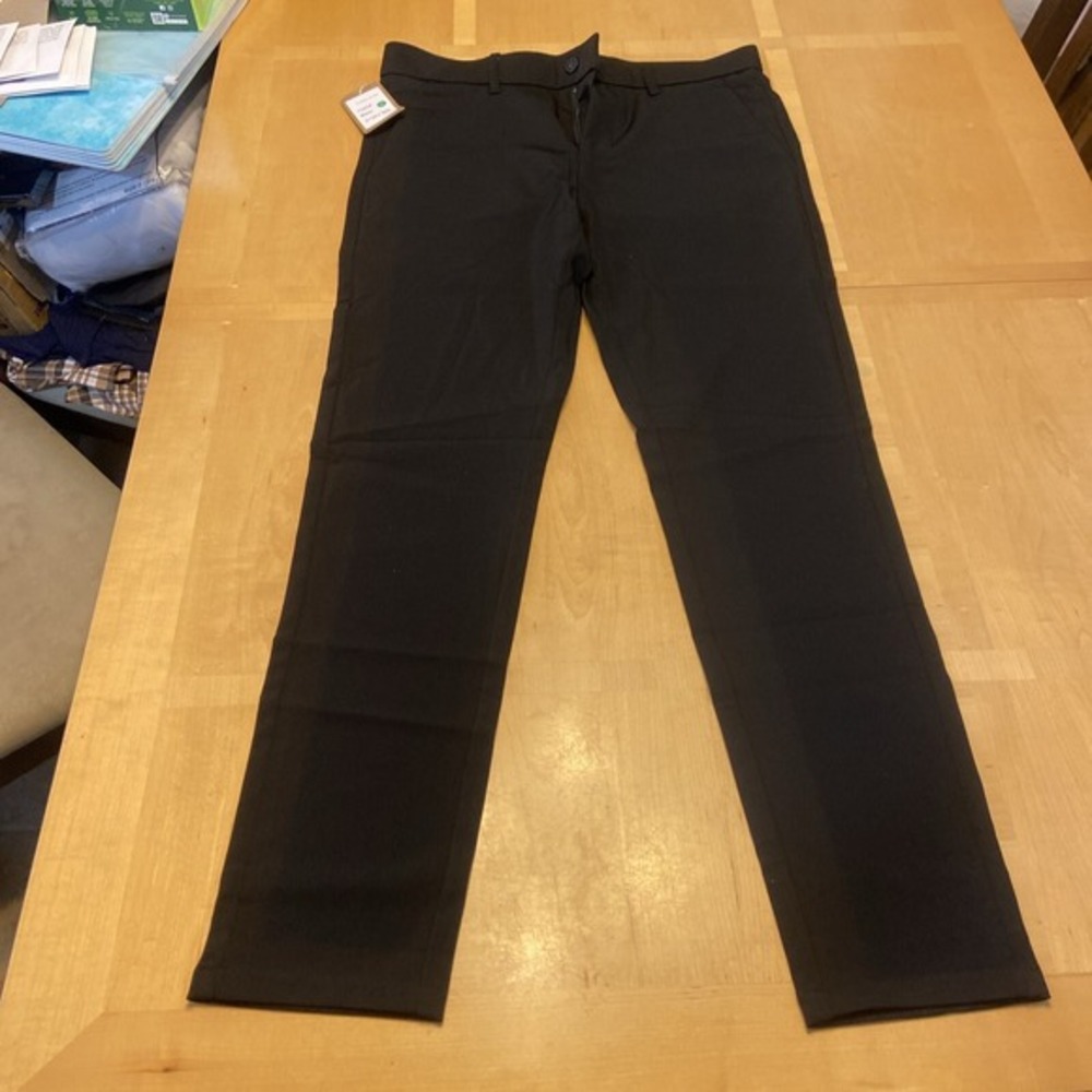 Plaid‎ & Plain Skinny Fit Dress Pants 31x30 Black 7101 Mens Stretch